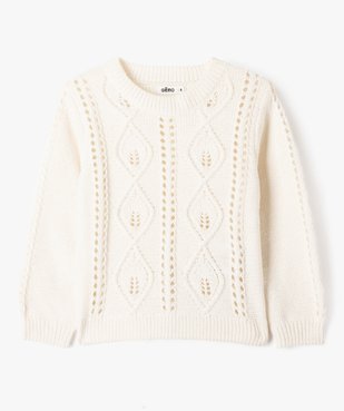 Pull ajouré en maille chenille fille vue2 - GEMO (ENFANT) - GEMO