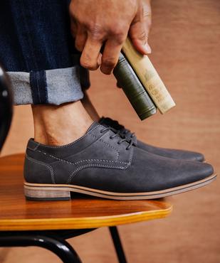 Derbies unis à lacets ronds et jeu de surpiqûres homme vue1 - MARIO BALDANO - GEMO
