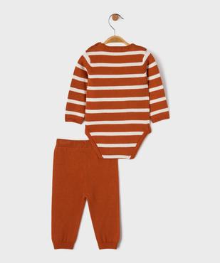 Ensemble 2 pièces body manches longues + pantalon en maille bébé  - LuluCastagnette vue3 - LULUCASTAGNETTE - GEMO