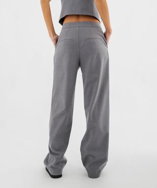 Pantalon large à taille haute et fines rayures brillantes femme vue3 - GEMO(FEMME PAP) - GEMO