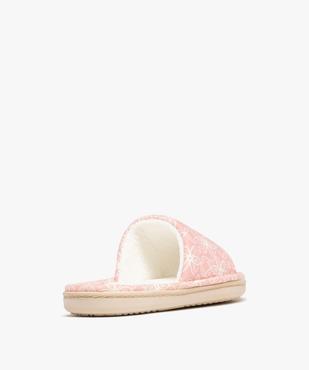 Chaussons mules en toile à motifs fleuris femme vue4 - GEMO 4G FEMME - GEMO