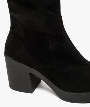 Bottes femme cuissardes à talon et semelle plateforme  vue6 - GEMO(URBAIN) - GEMO