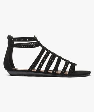 Sandales femme spartiates avec clous métalliques et talon zippé vue1 - GEMO (CASUAL) - GEMO