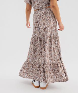 Jupe longue à volants en viscose fleurie et légère femme vue3 - GEMO 4G FEMME - GEMO