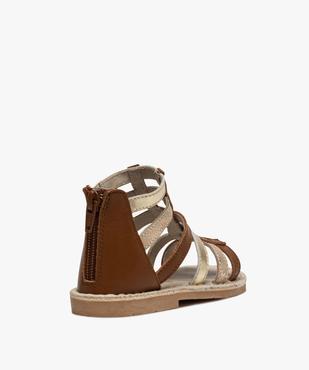 Sandales fille style spartiates à brides métallisées en cuir vue4 - GEMO (ENFANT) - GEMO
