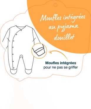 Ensemble 3 pièces spécial nuit bébé fille vue7 - GEMO(BB COUCHE) - GEMO