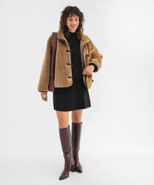 Jupe courte en maille coupe trapèze femme vue6 - GEMO 4G FEMME - GEMO