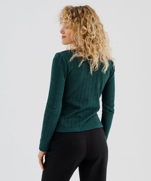 Tee-shirt manches longues en maille effet 2 en 1 femme vue3 - GEMO(FEMME PAP) - GEMO