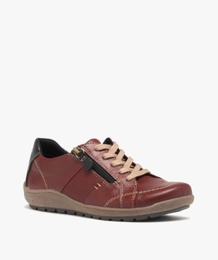 Derbies femme confort dessus uni à zip et à lacets - Softrelax vue2 - SOFTRELAX - GEMO