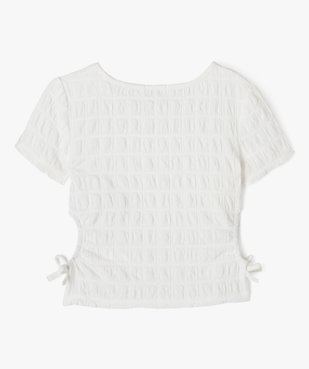 Tee-shirt à manches courtes avec ouvertures sur les côtés fille vue3 - GEMO 4G FILLE - GEMO