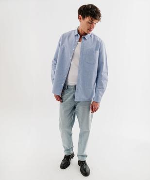Chemise manches longues en chambray 100% coton homme vue4 - GEMO 4G HOMME - GEMO