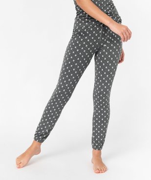 Pantalon de pyjama femme en maille fine avec bas resserré vue1 - GEMO(HOMWR FEM) - GEMO