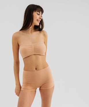 Soutien-gorge bandeau sans coutures avec coussinets amovibles vue3 - GEMO 4G FEMME - GEMO