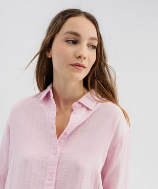 Chemise manches longues en double gaze de coton femme vue3 - GEMO(FEMME PAP) - GEMO