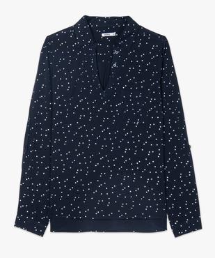 Blouse femme fluide à motifs et col v à boutons vue4 - GEMO(FEMME PAP) - GEMO