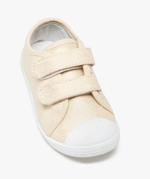 Tennis bébé fille en toile brillante et bout renforcé  vue5 - GEMO(BEBE DEBT) - GEMO