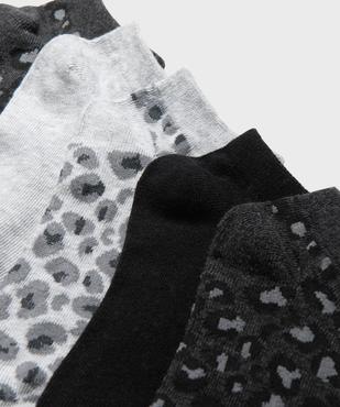 Chaussettes ultra courtes à motif léopard femme (lot de 5) vue2 - GEMO 4G FEMME - GEMO