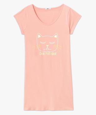 Chemise de nuit femme à manches courtes et col V vue4 - GEMO(HOMWR FEM) - GEMO
