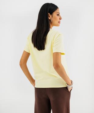 Tee-shirt manches courtes avec inscription coupe oversize femme vue3 - GEMO 4G FEMME - GEMO