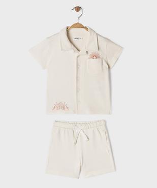Ensemble 2 pièces bébé garçon short et chemise vue1 - GEMO(BEBE DEBT) - GEMO