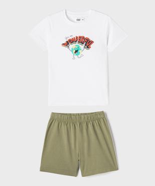 Pyjashort en coton bicolore garçon vue1 - GEMO 4G GARCON - GEMO