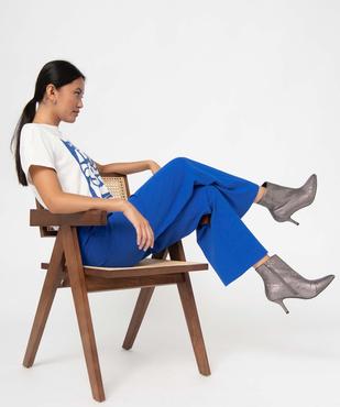 Tee-shirt femme avec large motif sur l'avant vue5 - GEMO(FEMME PAP) - GEMO