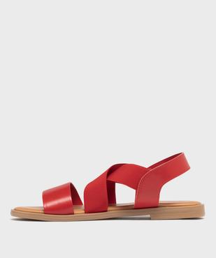Sandales femme à talon plat et brides élastiques unies  vue3 - VALENTINA BALDA - GEMO