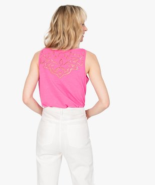 Débardeur femme avec dos brodé vue3 - GEMO(FEMME PAP) - GEMO