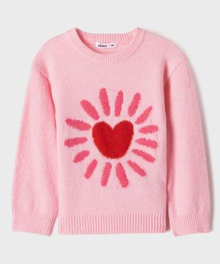 Pull à col rond à motifs fille vue1 - GEMO (ENFANT) - GEMO