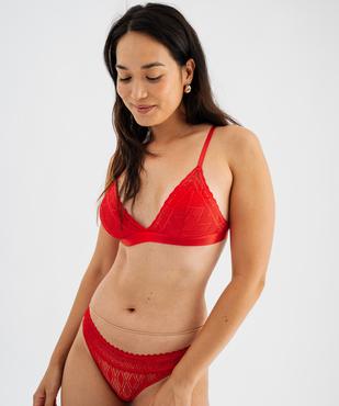 Soutien-gorge triangle en dentelle avec mousses amovibles vue2 - GEMO(HOMWR FEM) - GEMO