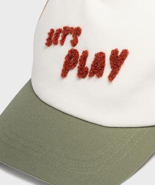 Casquette tricolore avec inscription en maille bouclette garçon vue3 - GEMO 4G GARCON - GEMO