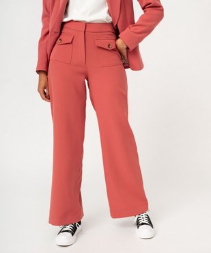Pantalon de tailleur large et fluide à grandes poches femme vue1 - GEMO(FEMME PAP) - GEMO