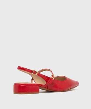 Escarpins à large talon plat et bout pointu vernis femme vue4 - FOLLOW ME - GEMO