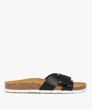 Mules femme plates à semelle liège et bride à boucle vue1 - GEMO (CASUAL) - GEMO
