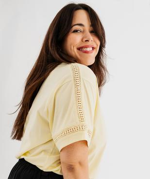 Tee-shirt manches courtes avec détails brodés femme grande taille vue3 - GEMO 4G GT - GEMO