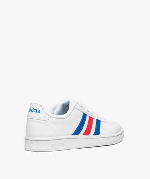 Baskets homme à lacets bandes bicolores - Adidas Grand Court Base vue4 - ADIDAS - GEMO