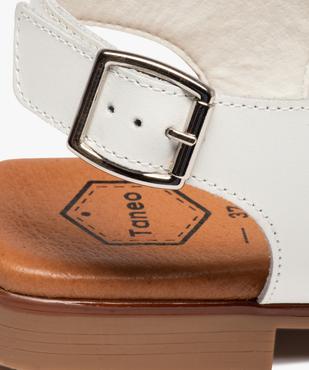 Sandales femme plates à entre-doigts en cuir - Taneo vue6 - TANEO - GEMO