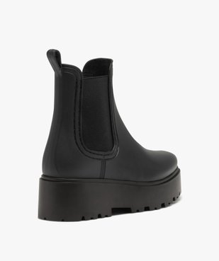Boots femme unies style Chelsea à semelle plateforme crantée vue4 - GEMO (CASUAL) - GEMO