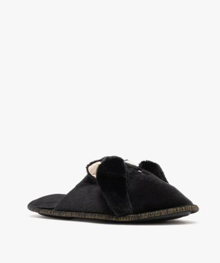 Chaussons mules en velours motif chat femme vue1 - GEMO(HOMWR FEM) - GEMO