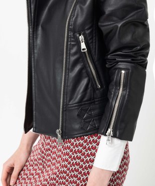 Blouson femme esprit biker avec zips et boucles en métal vue2 - GEMO(FEMME PAP) - GEMO