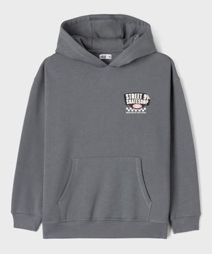 Sweat à capuche et poche kangourou en molleton imprimé devant et dos garçon vue1 - GEMO 4G GARCON - GEMO