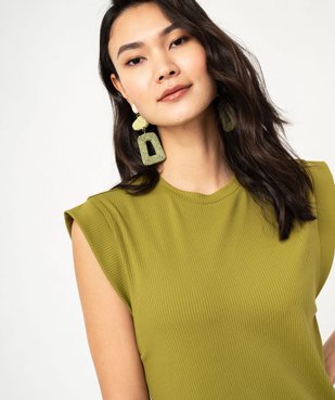 Robe midi sans manches en maille côtelée stretch femme vue2 - GEMO(FEMME PAP) - GEMO