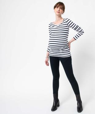 Tee-shirt de grossesse rayé à manches longues vue5 - GEMO 4G MATERN - GEMO