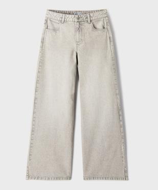 Jean loose délavé avec taille ajustable fille vue1 - GEMO (JUNIOR) - GEMO