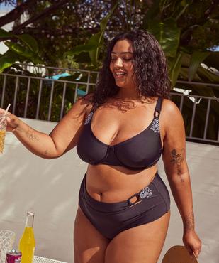 Haut de maillot de bain emboitant à motifs brodés femme grande taille vue5 - GEMO (PLAGE) - GEMO