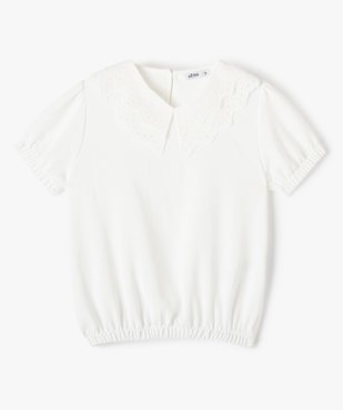 Blouse fille à grand col dentelle et manches ballons vue1 - GEMO (ENFANT) - GEMO