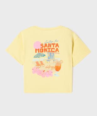 Tee-shirt manches courtes coupe courte imprimé dos fille vue4 - GEMO (ENFANT) - GEMO