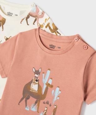 Tee-shirt manches courtes imprimés bébé garçon (lot de 2) vue2 - GEMO(BEBE DEBT) - GEMO
