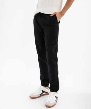 Pantalon en coton et lin à coupe jogger homme vue1 - GEMO (HOMME) - GEMO