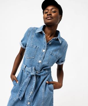Robe en jean à manches courtes femme vue1 - GEMO 4G FEMME - GEMO